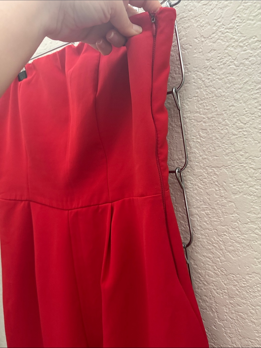 Seven7 Strapless Red Wide Leg Jumpsuit Women’s Medium Elegant Romper - Picture 2 of 6
